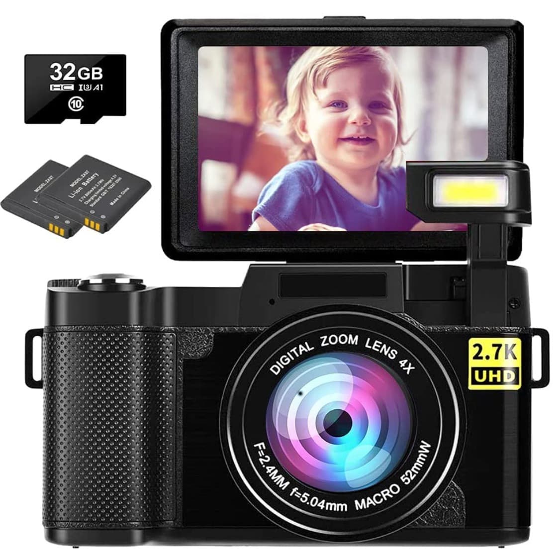 Cross-border E-commerce Digital Camera Camcorder 30MP Full HD 2.7K with Flip Screen R2S