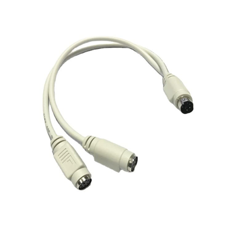 PS2 Y-Splitter Keyboard/Mouse Round Port Adapter for Industrial PC PS2 Adapter One-to-Two