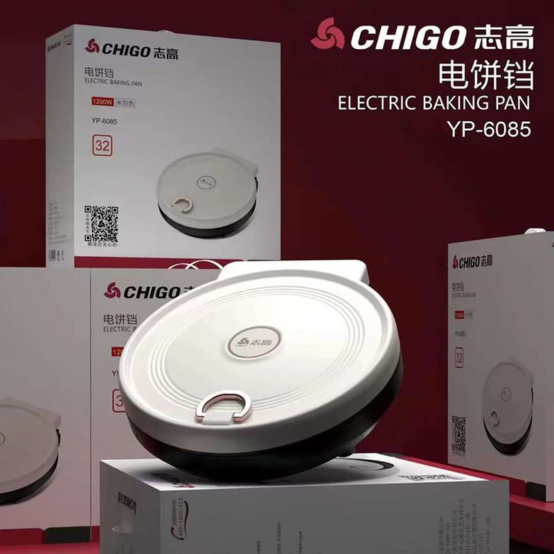 Chigo Home Use Multi-function Electric Pancake Griller, Auto Shut-off Double-Sided Heating Grill, Electric Grill Plate, Gift Wholesale and Drop Shipping