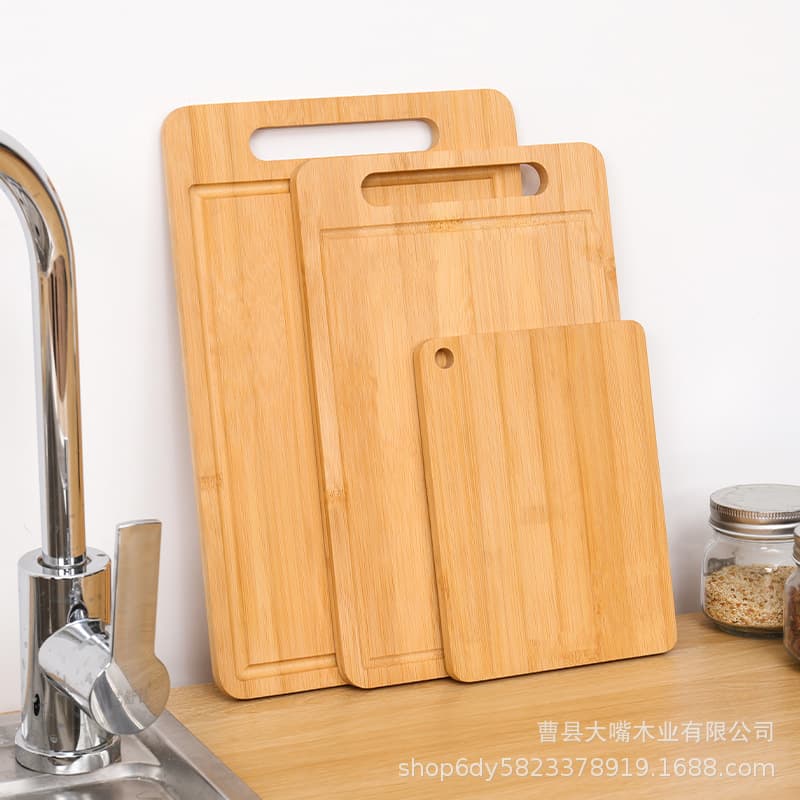 Home cutting fruit double-sided solid wood cutting board vertical home kitchen cutting board camping portable bamboo cutting board
