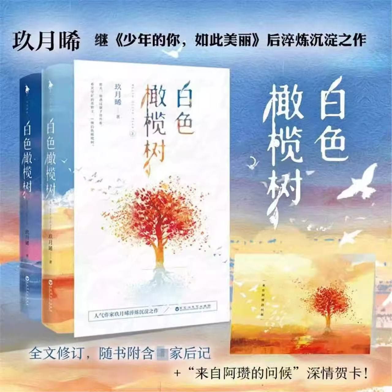 White Olive Tree Complete 2 Volumes by Jiuyue Xi New Book He Knows Where the Wind Comes From Because the Wind Is There