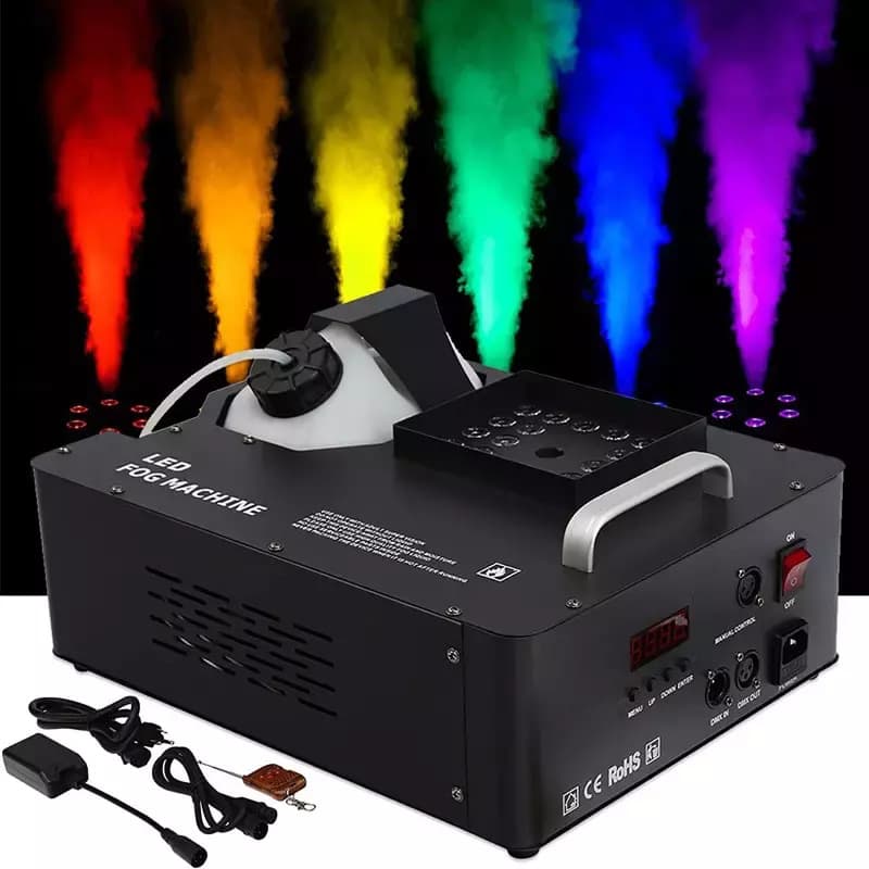 Wireless Control DMX512 LED 1500W Uplight Smoke Machine for Wedding, Home Party, Disco Club