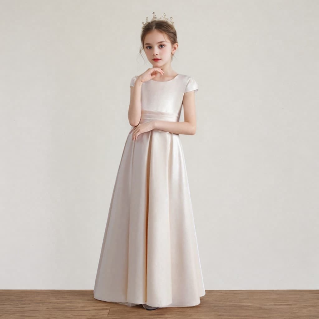 Formal Dress Children Host Performance Costume Princess Dress Little Girl Birthday Tulle Dress Bow Toddler Pageant