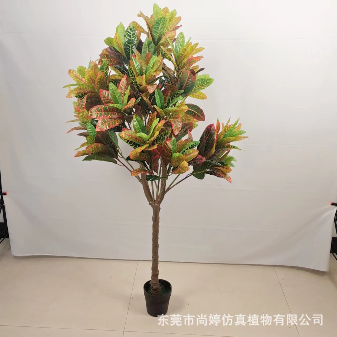 Artificial Croton Plant, Nordic Style Indoor Fake Plant, Decorative Greenery Bonsai Wholesale for Landscaping