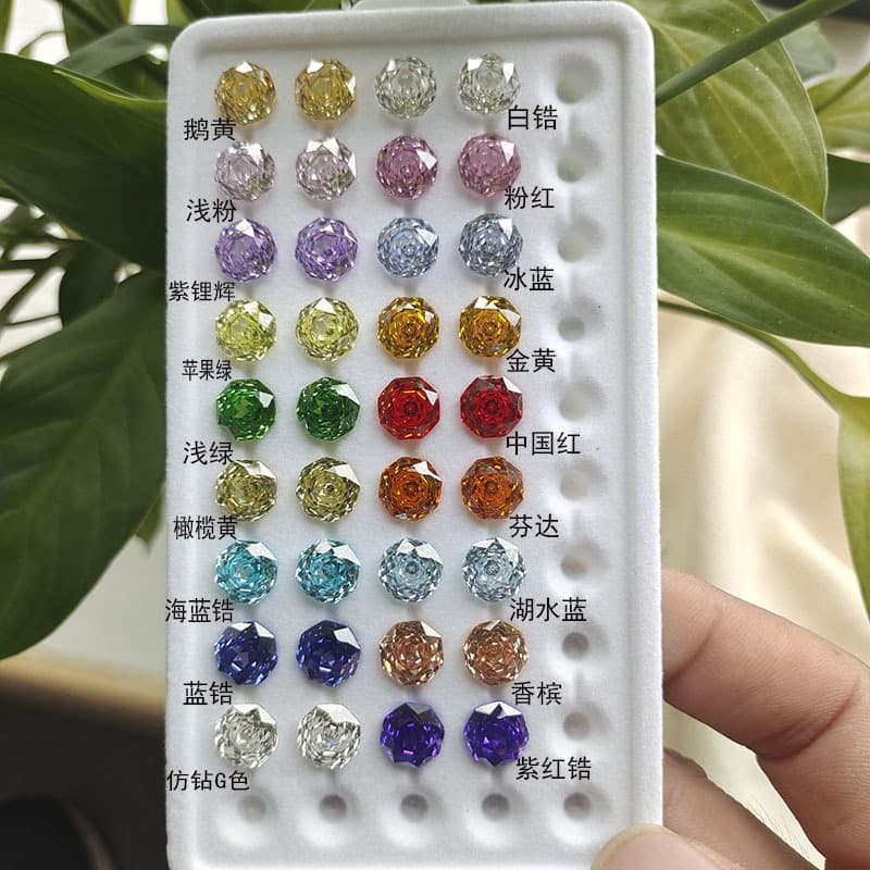 Octagon Rose Cut 8*8 Thousand Roses Cubic Zirconia Loose Stone Man-Made Gemstone Nail Art Jewelry DIY Accessories