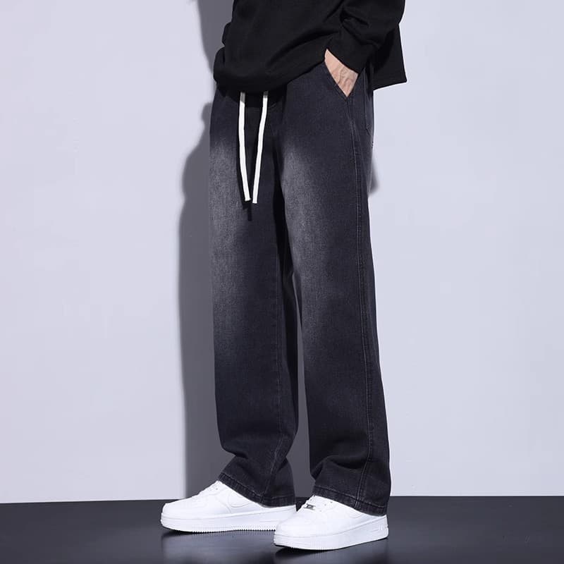 Jeans men's spring black American men's pants regular men's pants boys loose casual straight pants trousers