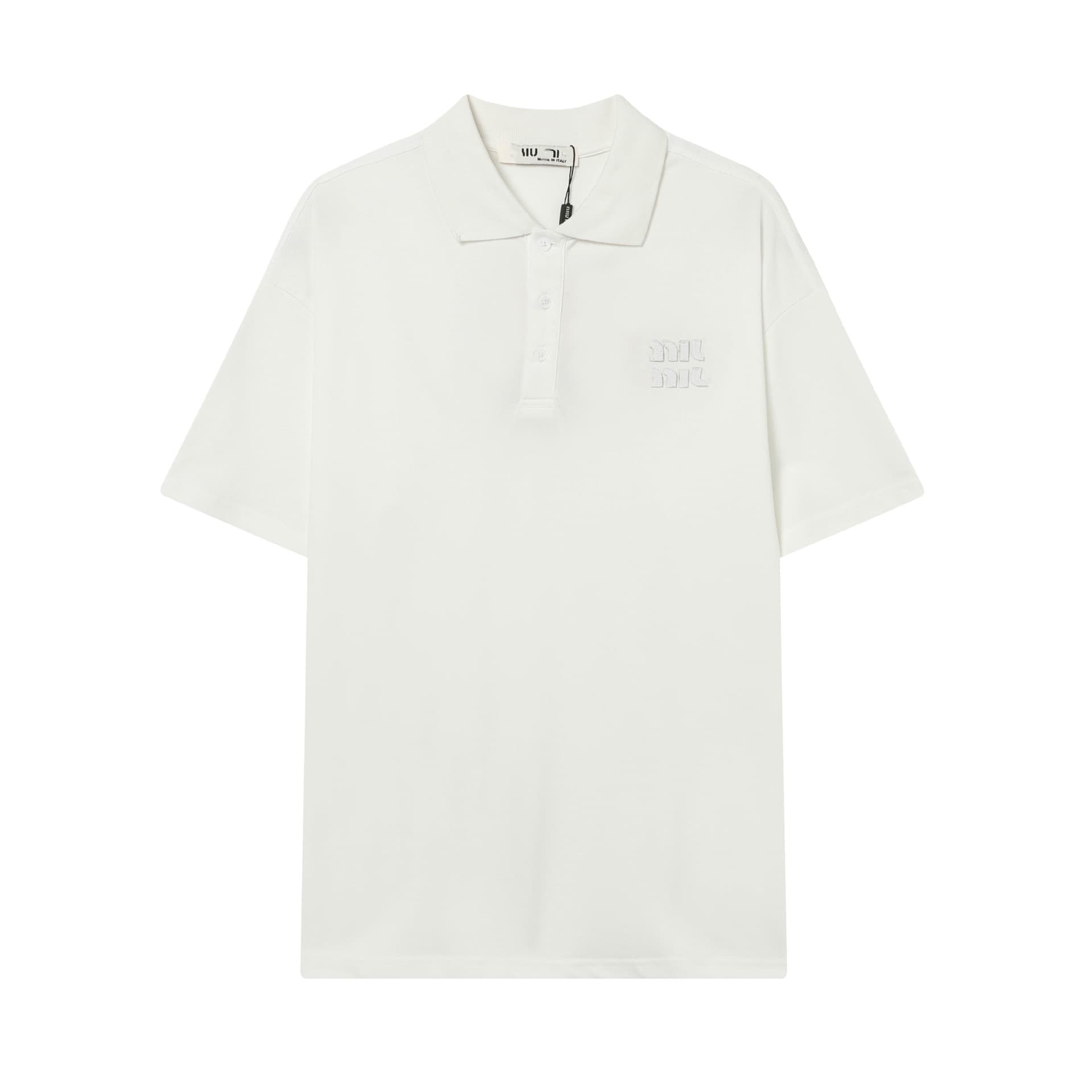 Cross-border High Version MIU MIU New Classic Small Logo Embroidered Short Sleeve Polo Shirt Unisex Short Sleeve T-Shirt Style