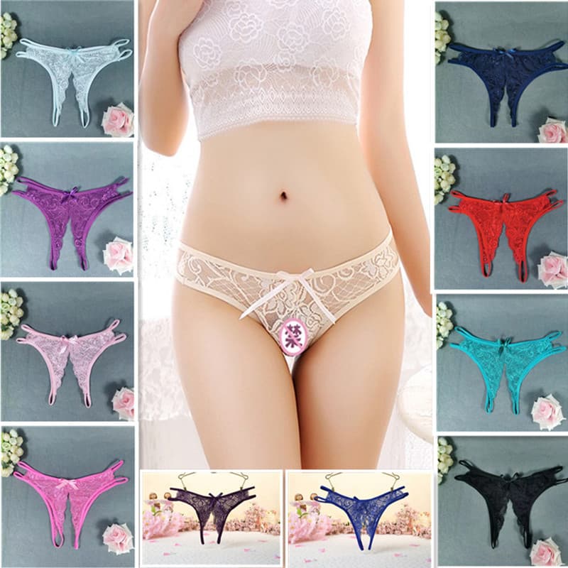 Wholesale of erotic thongs, sexy open-crotch lace, multi-color European and American style.