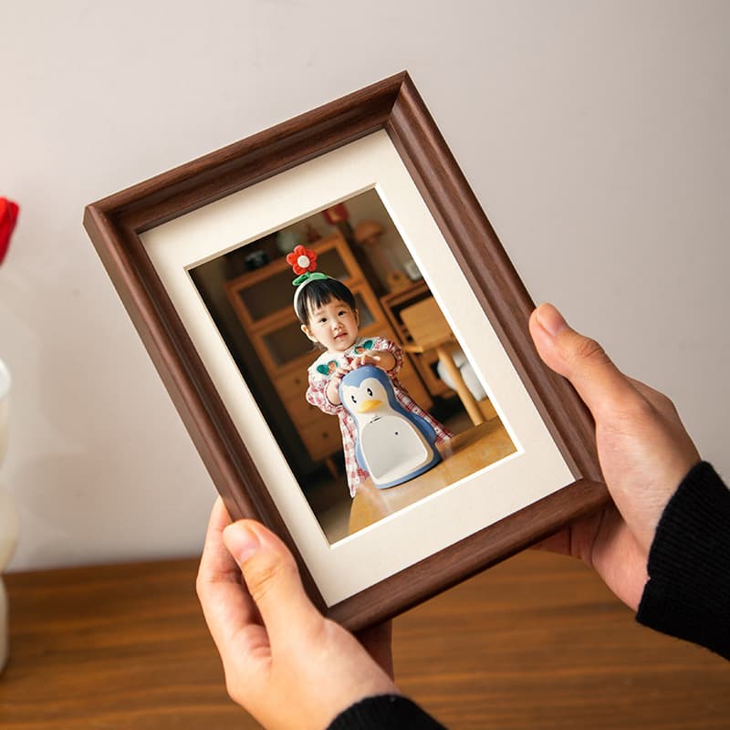 6-inch Picture Frame Wholesale 7 8 10 Inch A4 Arc Simple Wooden Puzzle Photo Frame Wall Mount Empty Frame Display Stand
