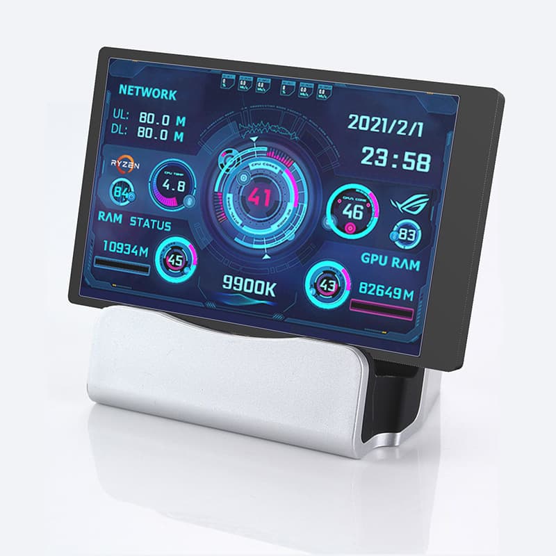 3.5-inch Computer Secondary Screen IPS Full View USB-C Case Display PC Temperature Monitor No AIDA64 Required