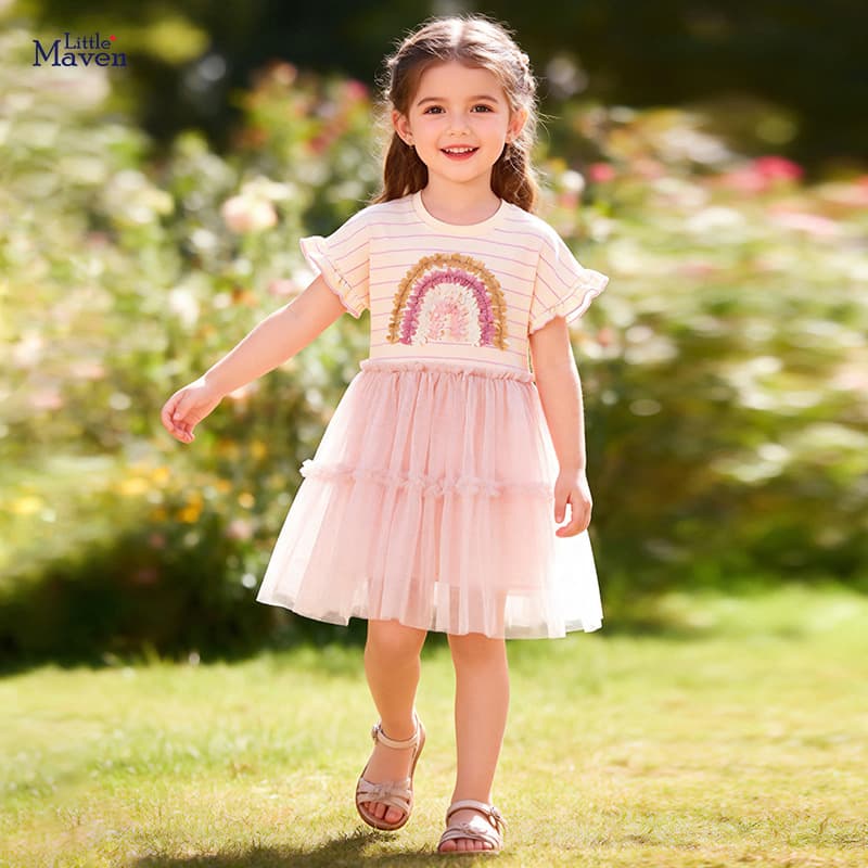 Little maven new summer girls' dress cute mesh children's princess dress European and American baby dress