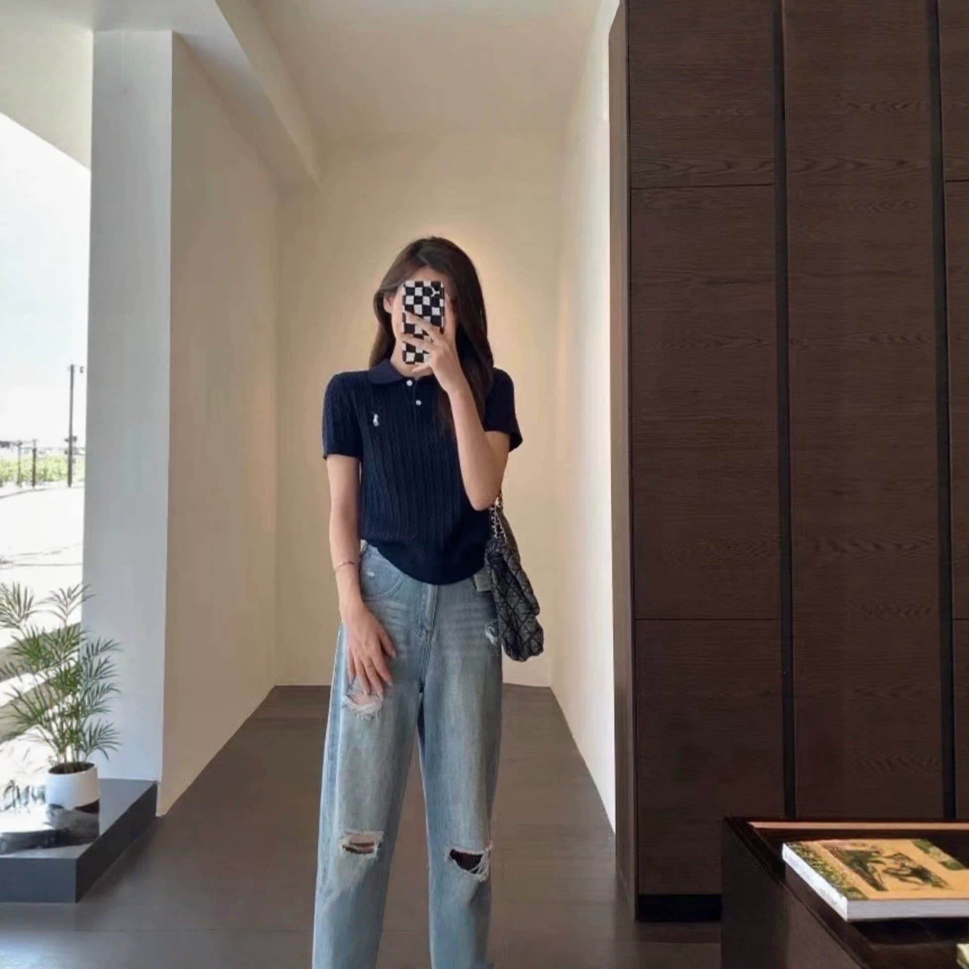 Scan-to-verify Ralph Lauren Pony logo polo shirt short sleeve women's knit sweater RL cable knit tee women