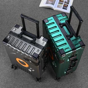 New Rivet Reinforced Korean Style Aluminum Frame Luggage Men Travel Suitcase Women Student Large Capacity Password Universal Wheel Suitcase