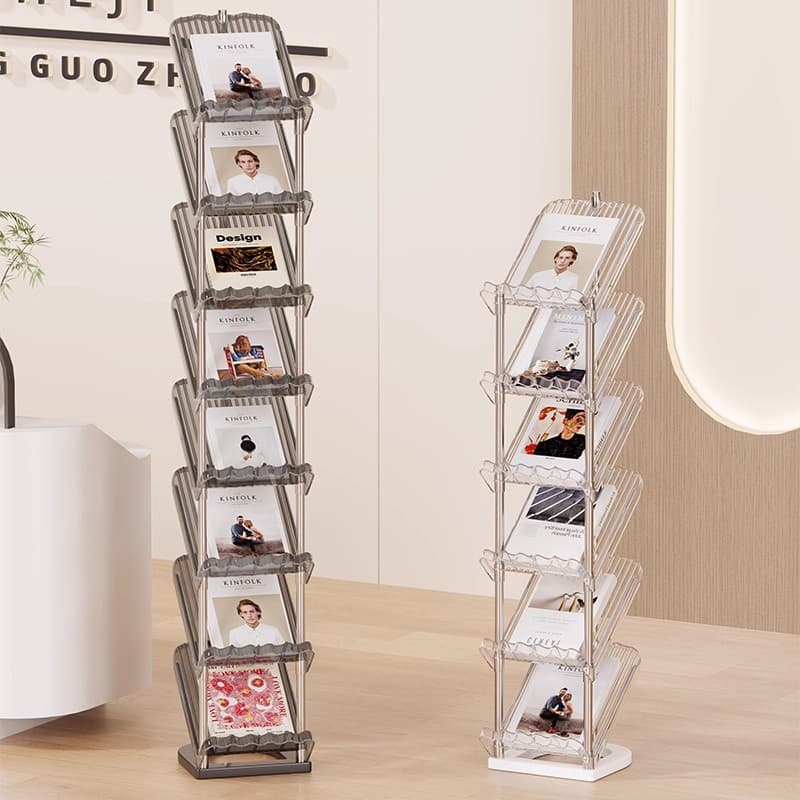 Multi-purpose magazine display stand for brochures and flyers - vertical literature organizer