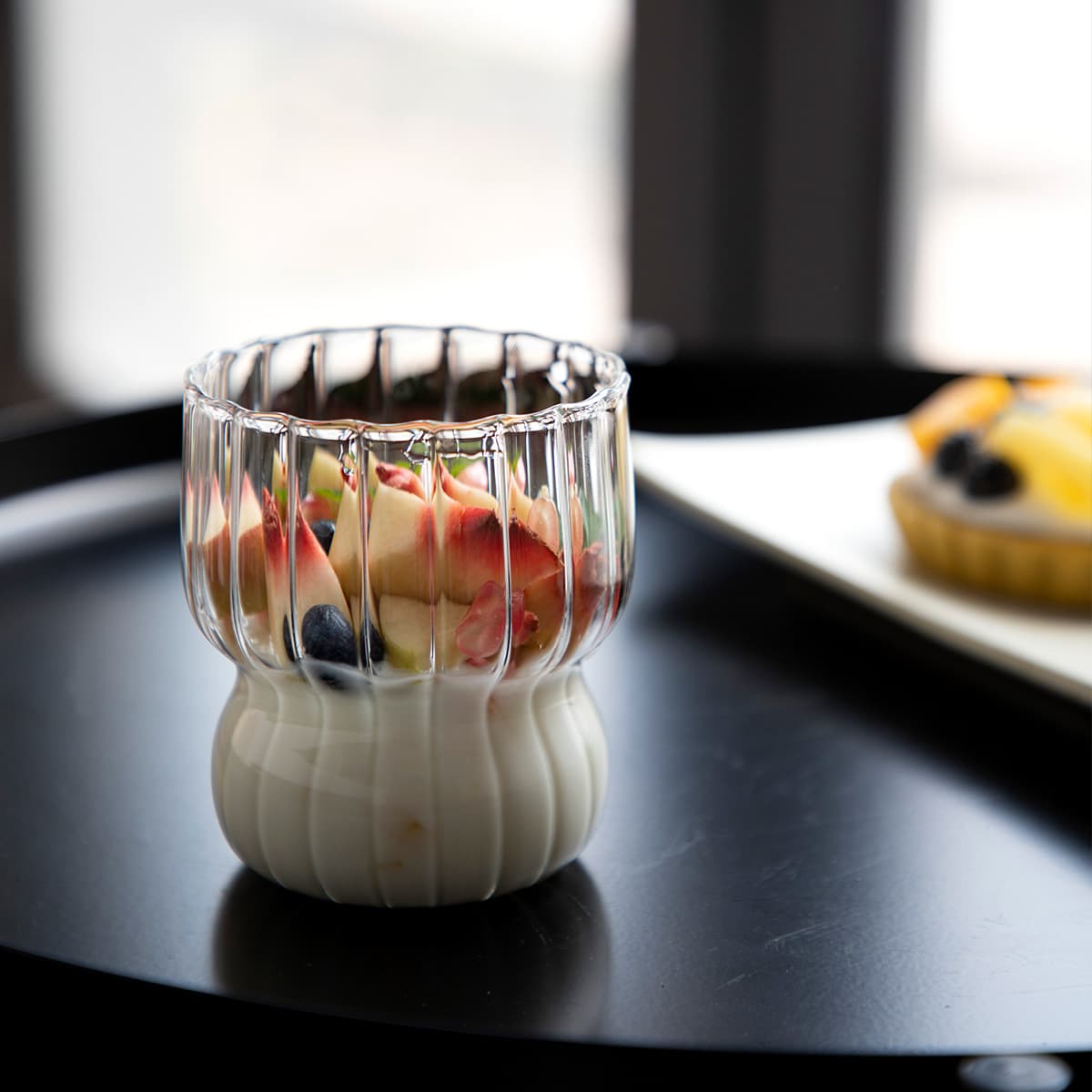 Cute Stripe Coffee Cup Milk Juice Cup High Borosilicate Glass Modern Minimalist Style Heat Resistant Home Use Children's Cup