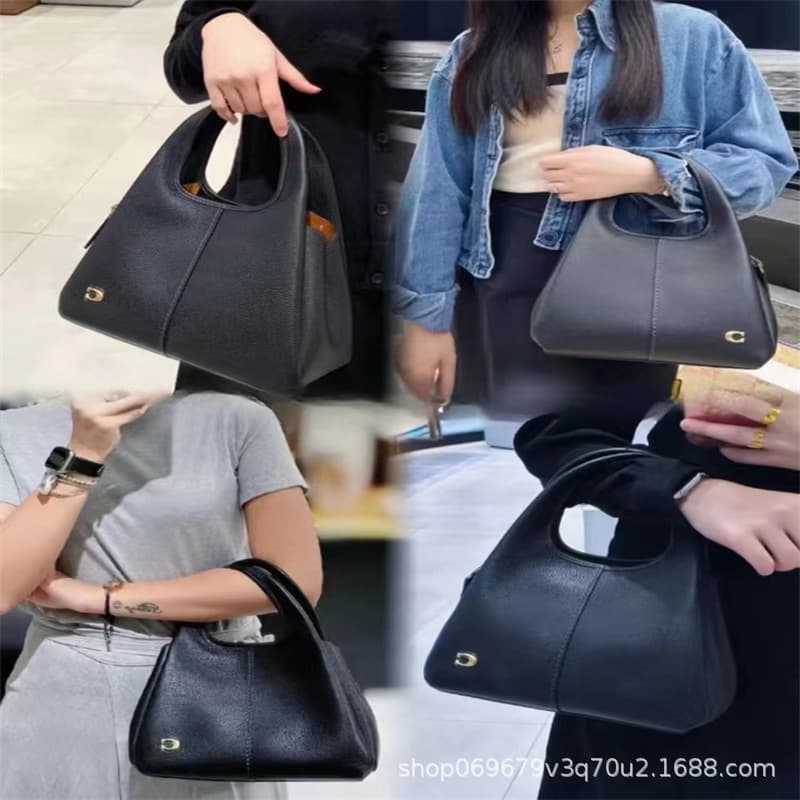 Koujia 2025 New Lana Shoulder Crossbody Bag Simple Vintage Monogram Handbag Basket Bag Fashion Bucket Bag