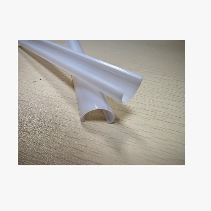 T5 Light Tube PC Extruded Milky Special-Shaped Profile High Light Transmittance PC Cover Extruded UV-Resistant Card Slot Anti-Glare LED