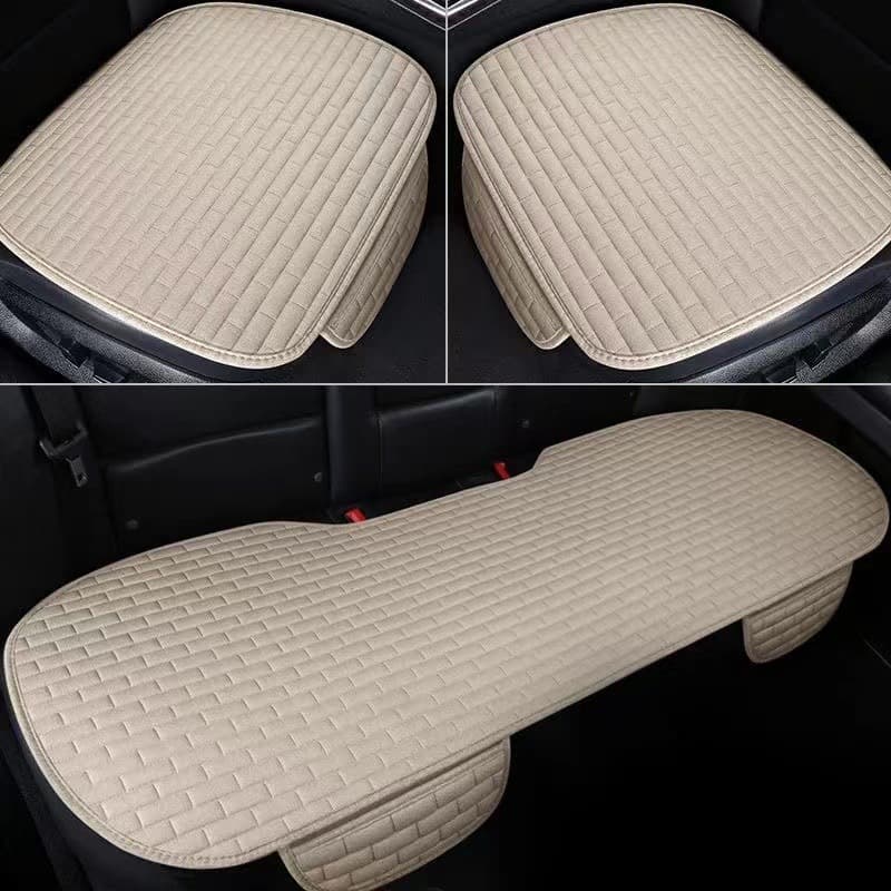 Car seat cushion, all seasons, single piece, three-piece set, cotton and linen, backless seat cushion, single butt pad, car seat cushion.