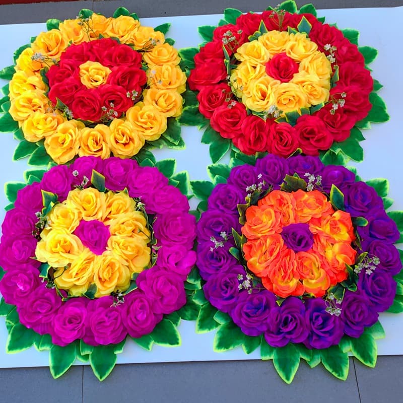Qingming Festival grave-visiting sacrificial supplies artificial wreath, small wreath for graves, tomb-sweeping silk flowers, fake flower wreaths and vines.