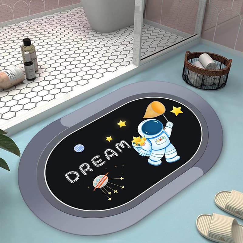 Imitation Diatom Mud Carpet Home Door Mat Absorbent Foot Mat Bathroom Rubbing Foot Mat Home Floor Mat Cartoon Printed Carpet