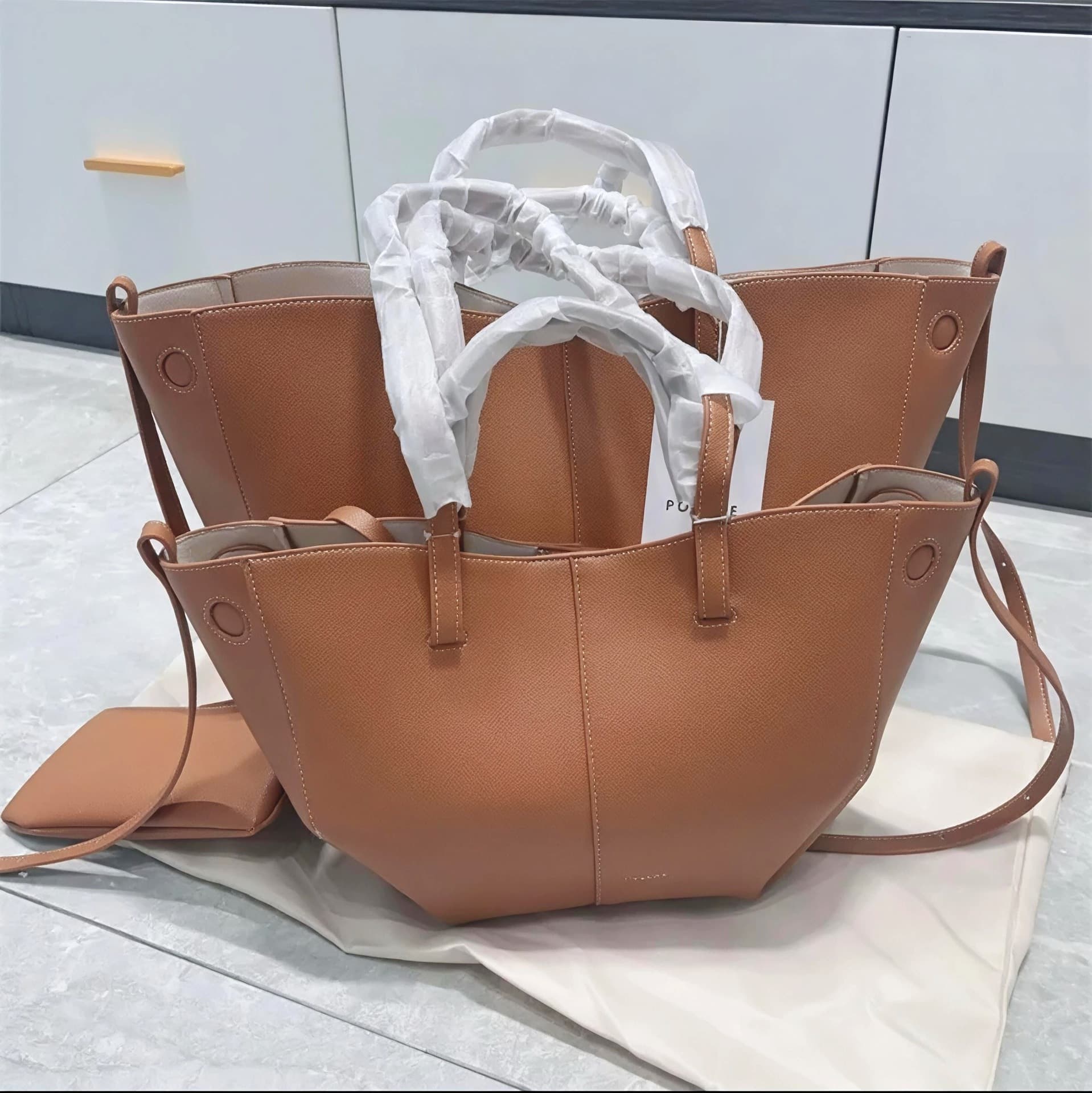 Pol Bolingen Wing Bag Cyme Lychee Pattern Tote Bag Large Capacity Commuter Handbag Shoulder Bag Cross-border Women's Bag