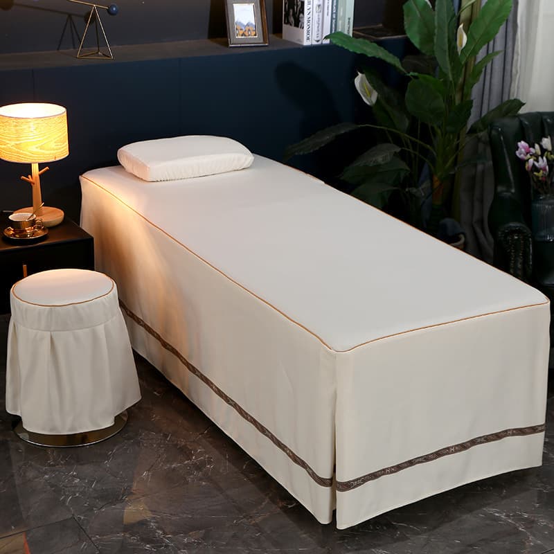 Beauty Bed Cover, Cotton Linen Luxurious Ear Cleaning, Eyelash, European Style Massage Bed Cover, Beauty Salon Bed Cover, All Seasons