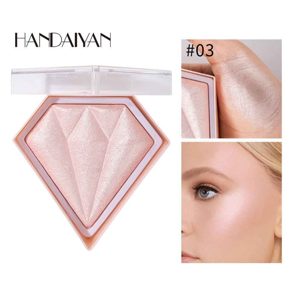 Cross-border pressed powder for setting and contouring, handaiyan brightening complexion, three-dimensional shimmer diamond highlighter powder