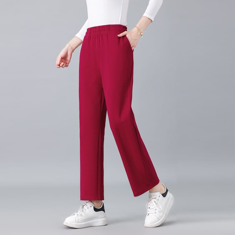 Wholesale Amazon Same Style Ankle Pants Women Double-Sided Cotton Spring Autumn Loose Straight Casual Pants Plus Size Sweatpants