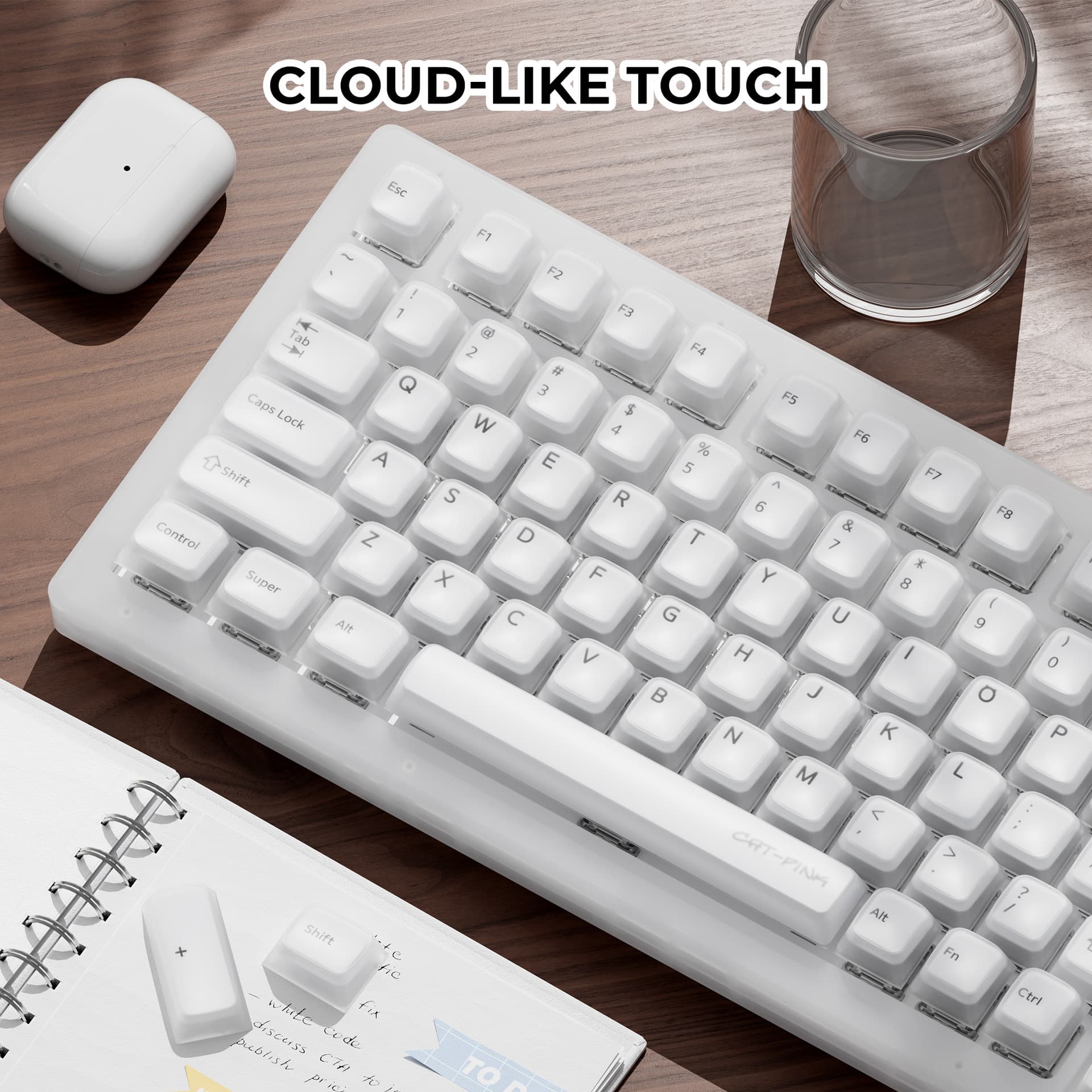 XVX Silicone Pudding-Cat Keycaps: Soft, Skin-Friendly Jelly-like Keyboard Caps with Original Translucent Matte Finish, Suitable for Keyboards with Up to 87 Keys.