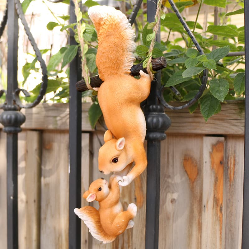 Realistic Squirrel Garden Decorations Small Resin Crafts Flower Pot Balcony Courtyard Outdoor Hanging Ornaments