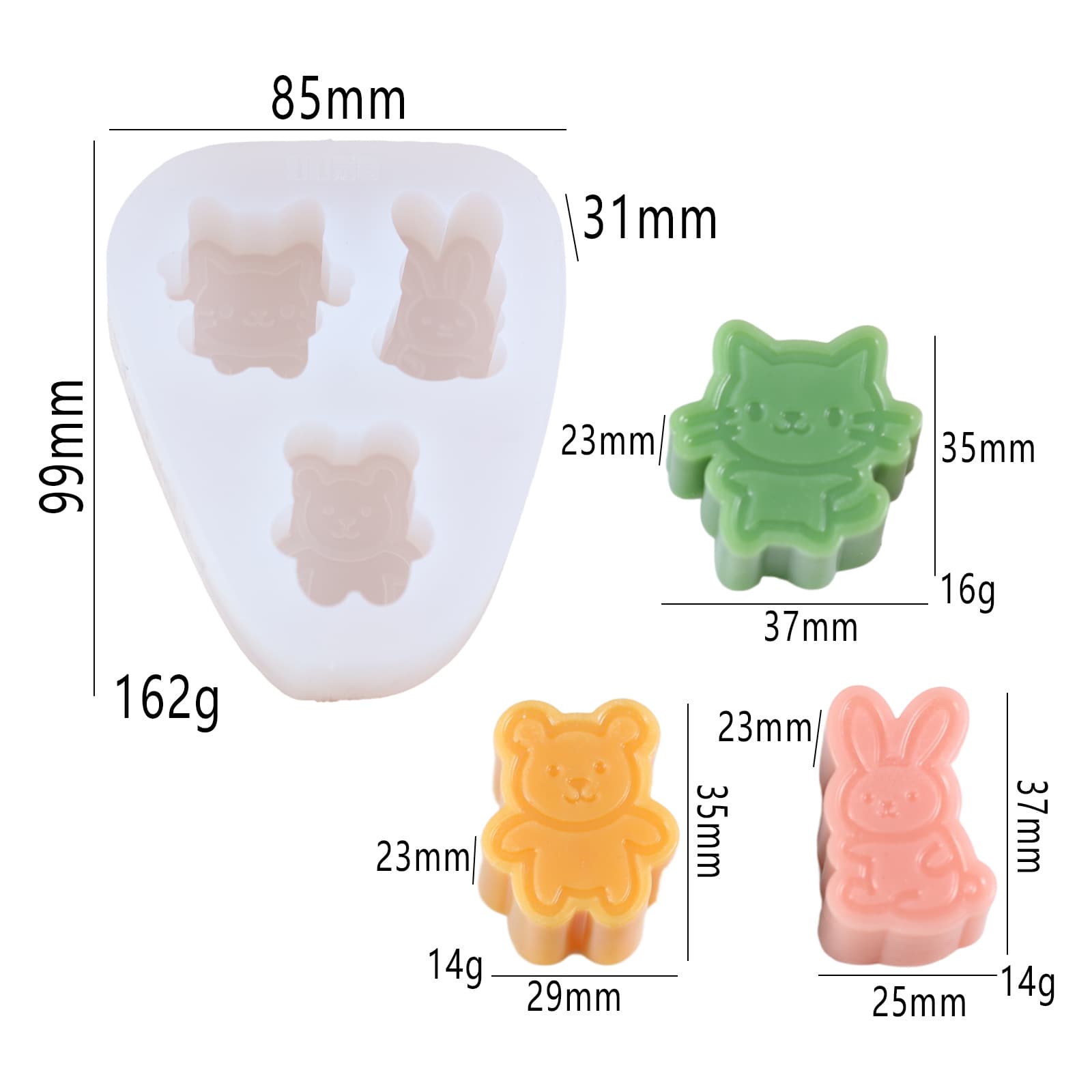 Mini Pinch Mold Food Toy Pudding Simulation Vegetable Pinch Toy Easy Demolding Food-Grade Silicone Mold