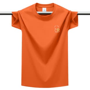 Factory Direct 220g Heavyweight Cool-Touch Printed Short Sleeve T-Shirt Men 2025 Summer American Quick-Dry Sorona Top