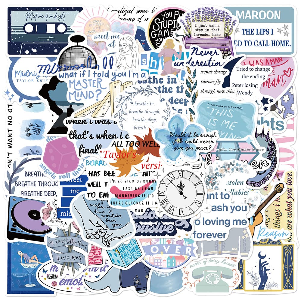 51 fresh and refreshing Swift stickers, laptop, ledger, phone case, guitar skateboard decoration stickers