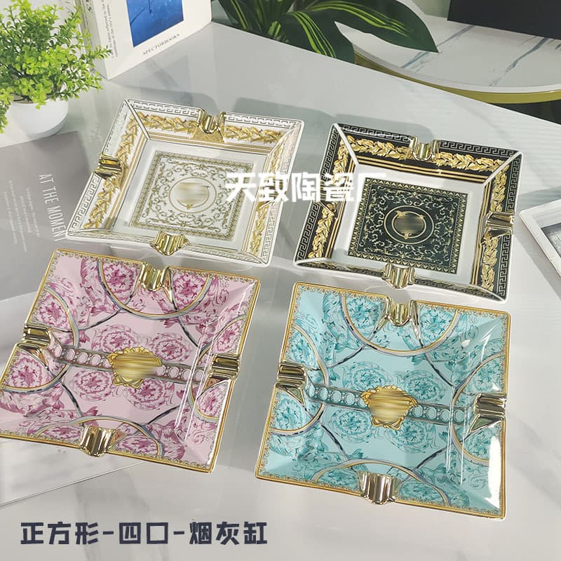Fanjia series large, medium and small ashtray ornaments home pink Fanjia&black big v&gold big v&green