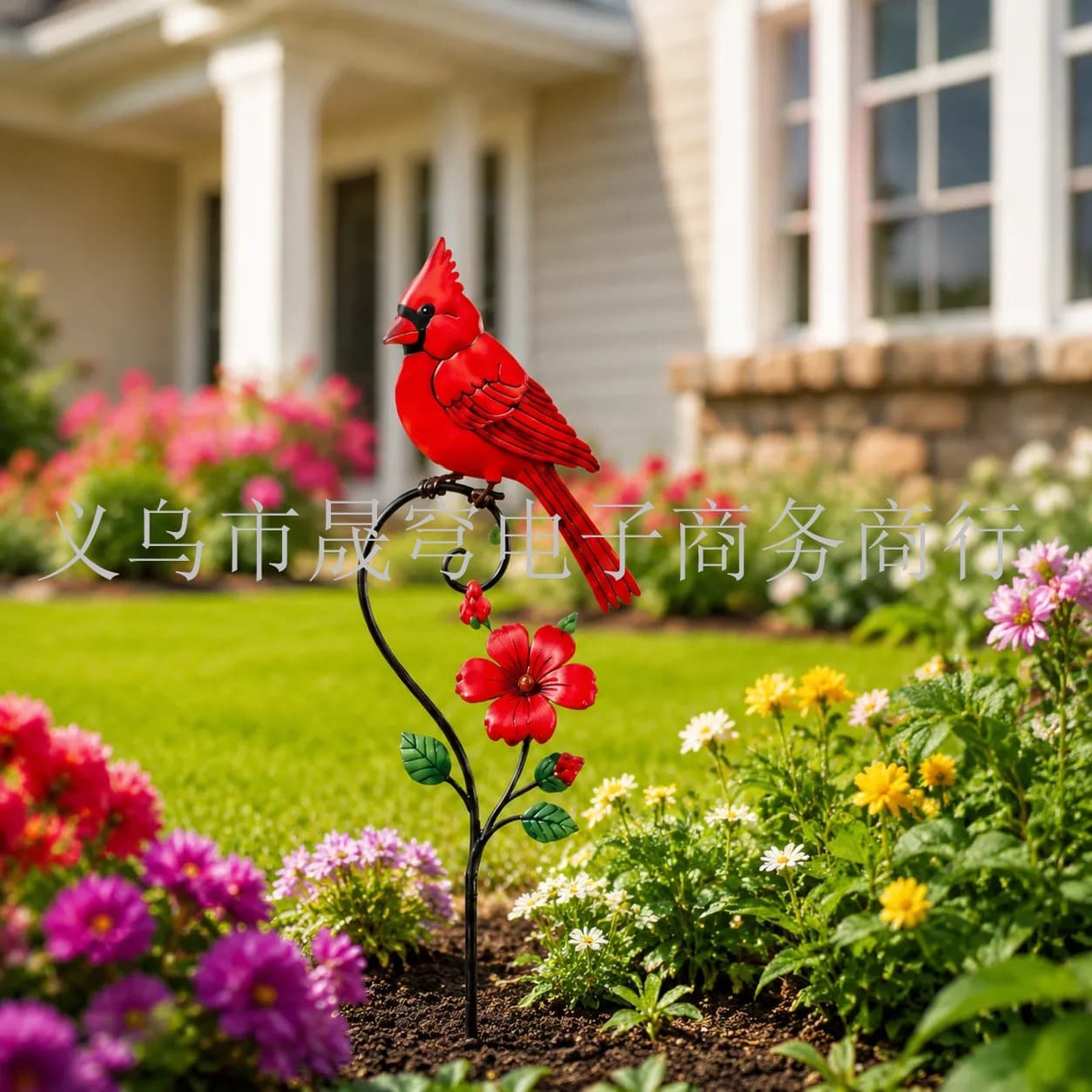 New Red Cardinal Garden Stake Decoration