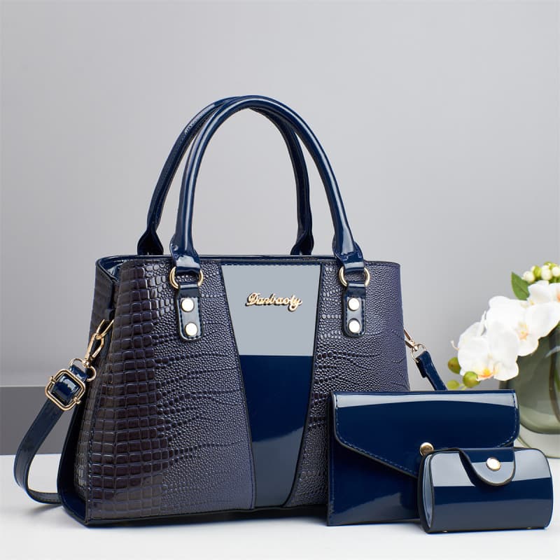 Mother-in-law bag Taizhou women's bag handbag foreign trade crocodile pattern shoulder crossbody bag three-piece set cross-border bags