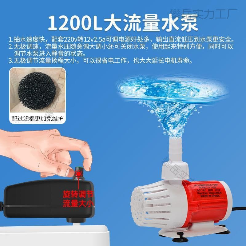 USB 5V Brushless Motor Submersible Pump DC 12V Small Pump for Wine, Water Feature, Water Cooling, DC Fish Tank Quiet
