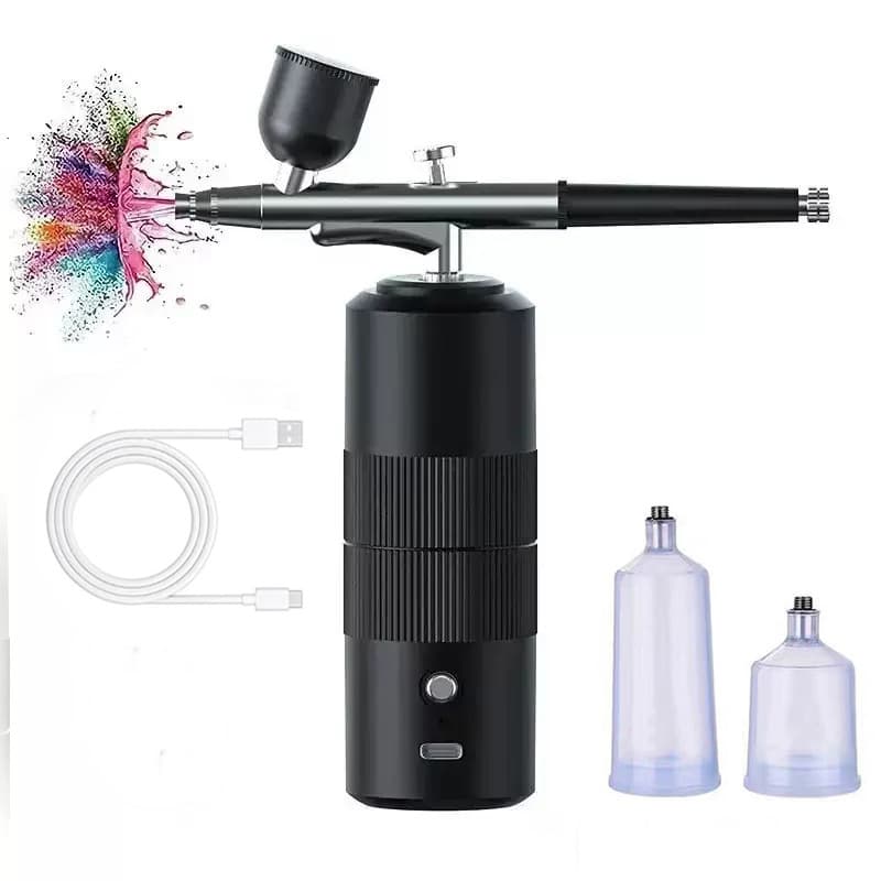 Cross-border Supply Gradient Nail Airbrush Gun All-in-One Machine Model Spray Painting Tattoo Set Face Beauty Gun
