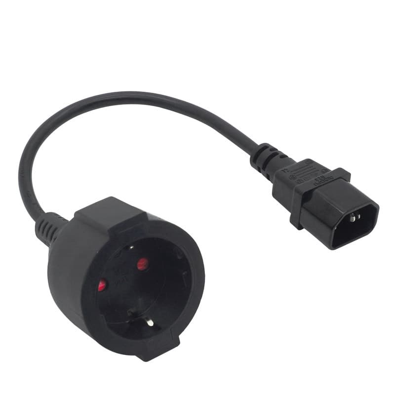 German standard to C14 European standard/German standard female base power cord extension cord prefix to German standard power cord 3*0.75