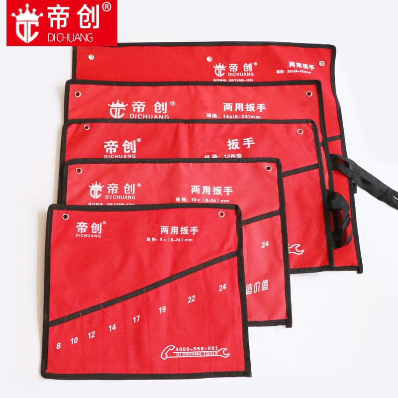 Dichuang Brand Open-End and Combination Dual-Use Wrench Set, Cloth Bag Tool Set, DIY Assembly as Desired