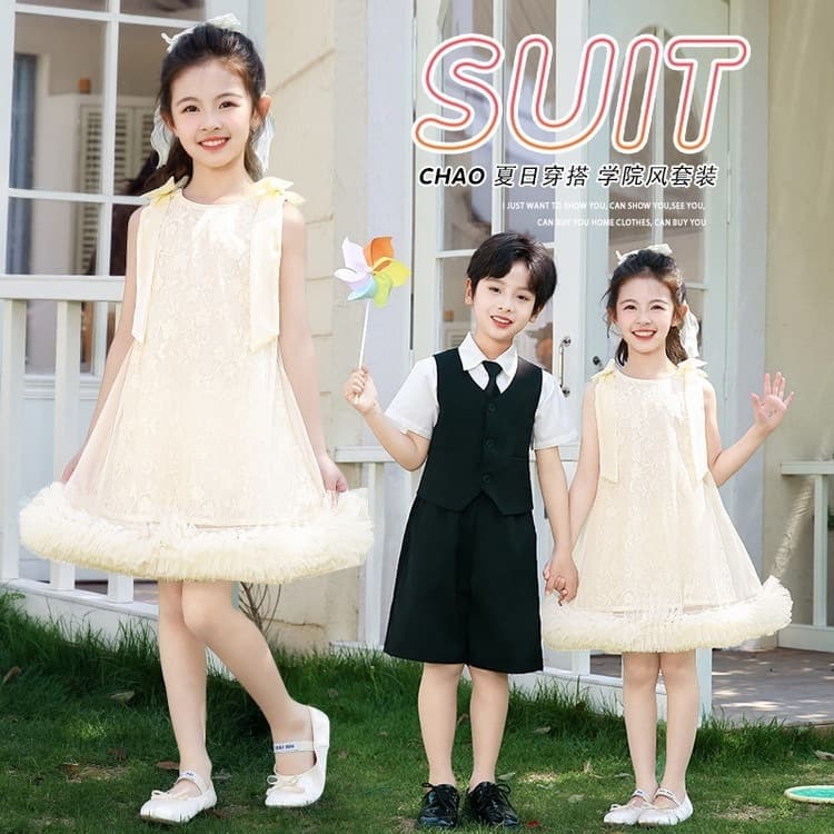 Children's Choir Performance Costumes Primary School Students Performance Costumes Boys Suits Kindergarten Dresses Girls Tutu Skirts