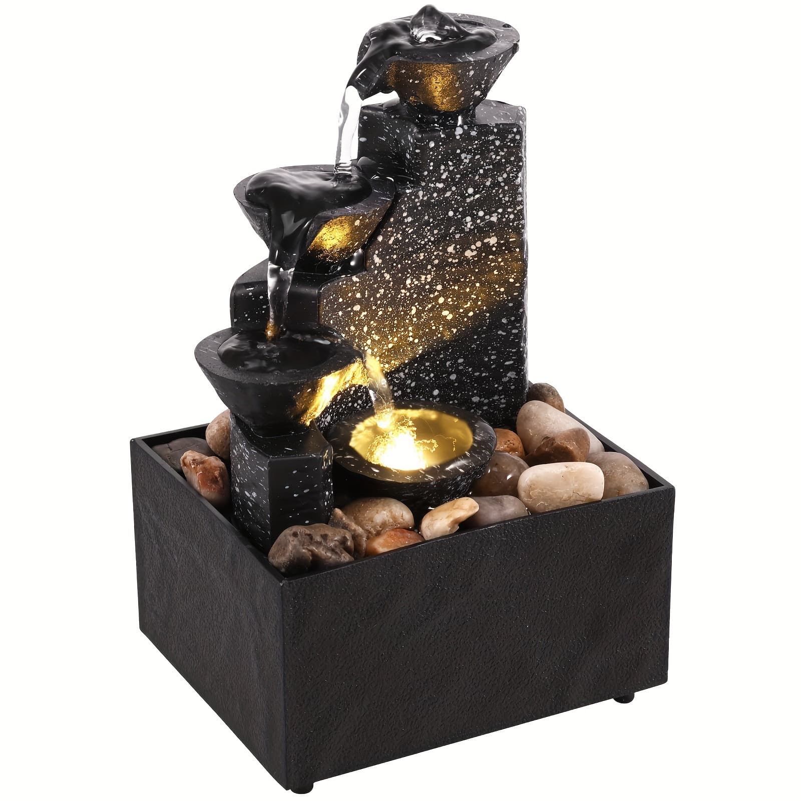 Living room home office desktop small fountain to attract wealth four-story water ornaments landscape decorations