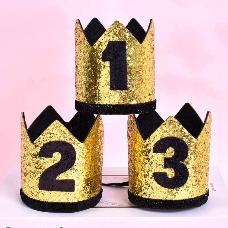 1 year old crown birthday hat party decoration boy girl princess headdress baby birthday scene layout