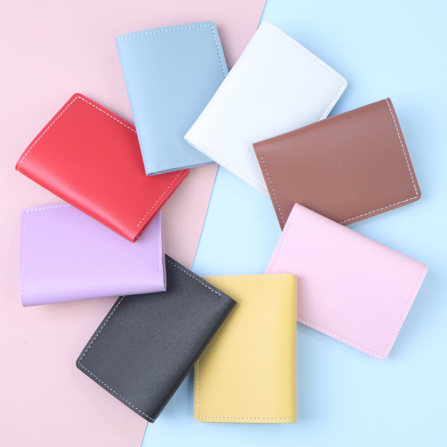 Mini Women's Card Holder Wallet 2-in-1 Small Leather Wallet for Women Vertical Wallet Women's Simple Driver's License Cover