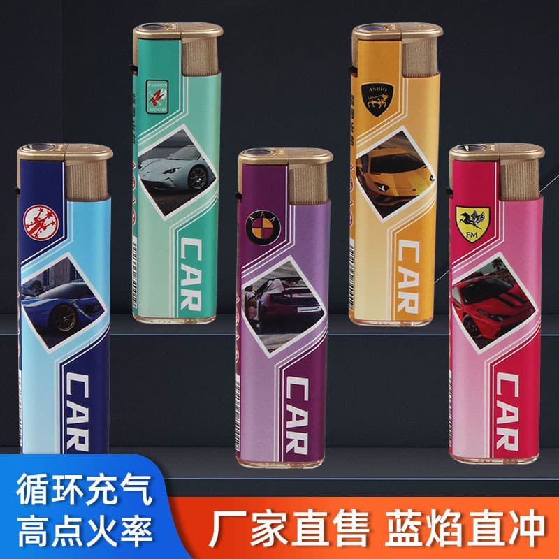 Source manufacturer direct sales Hengtu K9 large blue flame direct injection machine, wrapped-paper windproof lighter, customizable for advertising