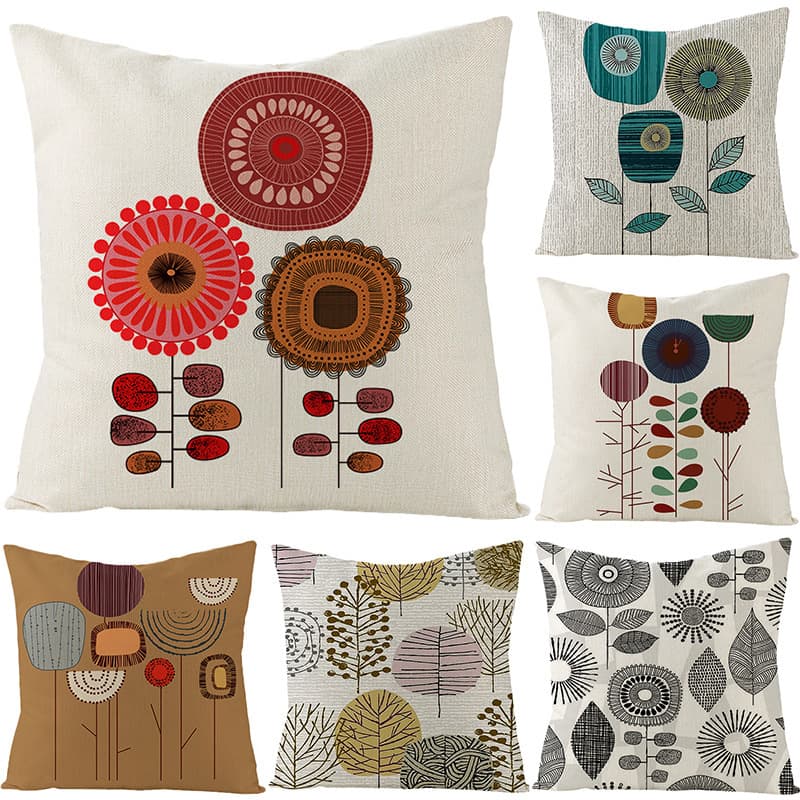 Amazon bestseller home minimalist polyester throw pillow cover, cushion cover, floral sofa cushion pillowcase