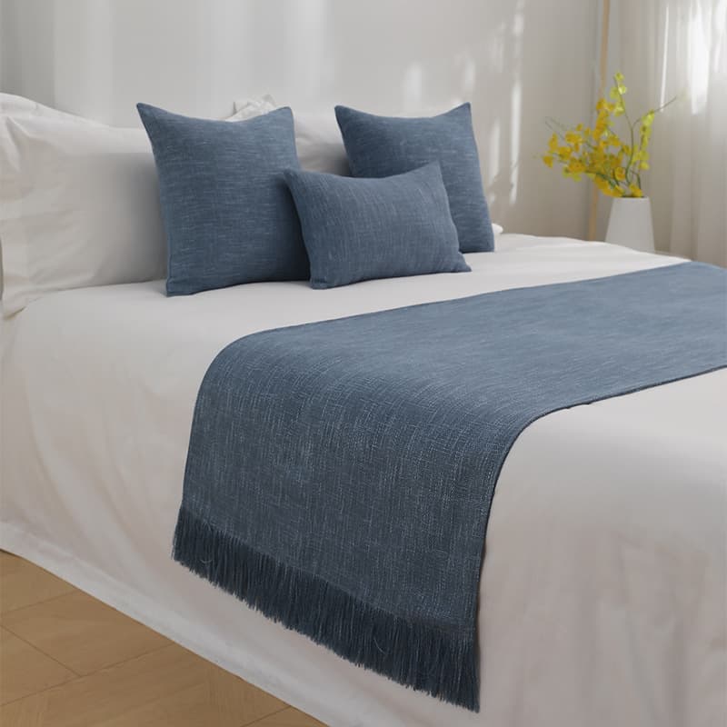 Coarse Linen Solid Fringe Luxury Fashion Modern Hotel Bed Decoration Wholesale from Manufacturer
