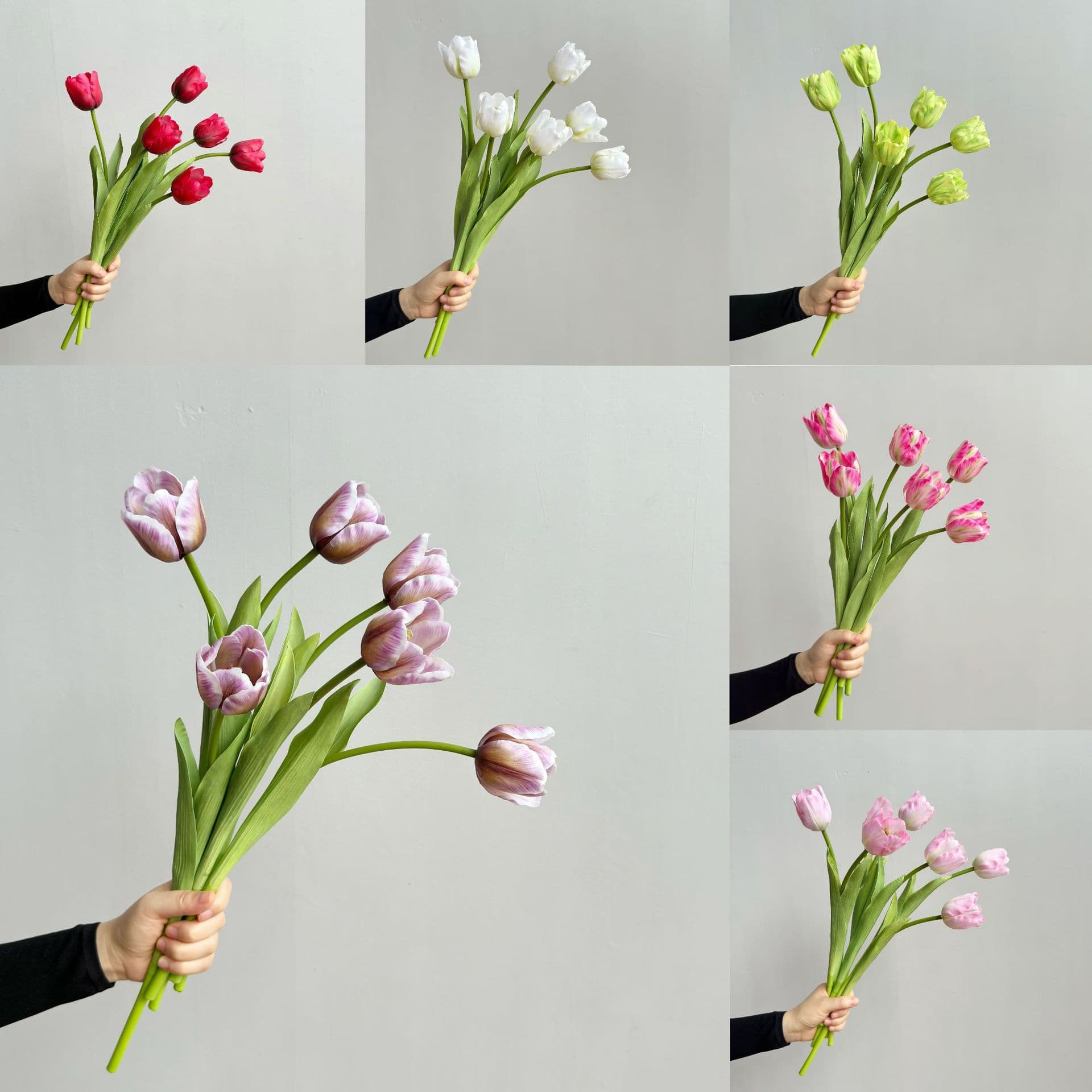 Lifelike Touch Moisturizing Tulip 3D Printed Touch Tulip Photography Home Decoration Prop Fake Flower Bouquet