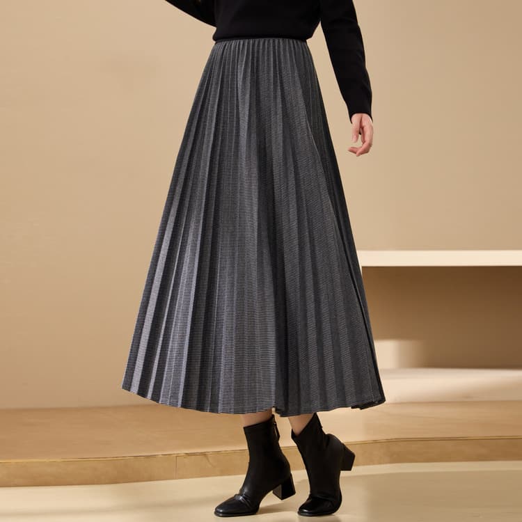 Draped Pleated Skirt - Xianlixiu Plus Size Women's Fashion Slimming Versatile Skirt for Plus Size Ladies 2025 Winter New Arrival