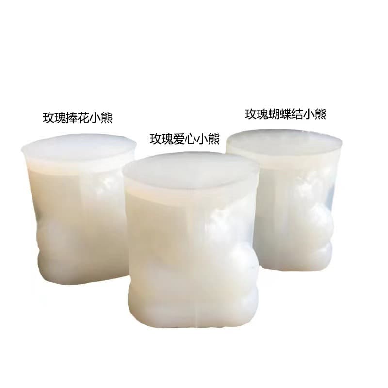 Valentine's Day Rose Bear Scented Candle Mold DIY Handmade Soap Diffuser Plaster Aromatherapy Gift Furniture Mold
